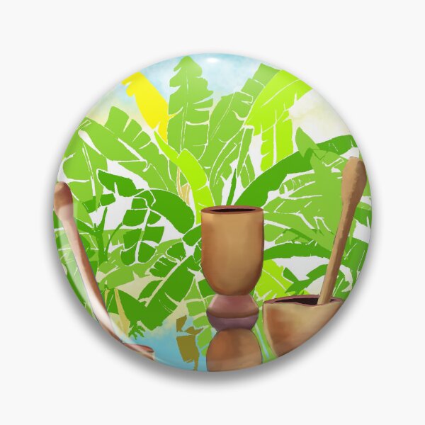 Item preview, Handmade wooden mortars and pestles in vibrant plantain leaves designed and sold by DARKOENT.
