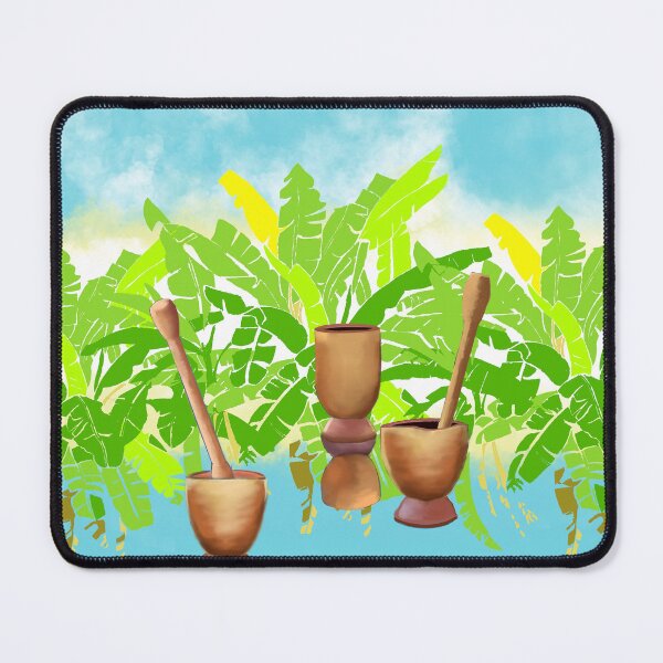 Item preview, Handmade wooden mortars and pestles in vibrant plantain leaves designed and sold by DARKOENT.
