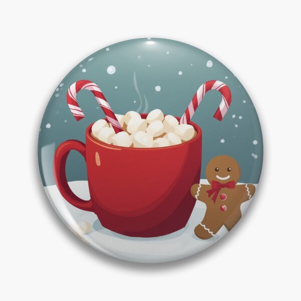 Item preview, hot cocoa mug with marshmallows, candy cane, warm cozy holiday aesthetic designed and sold by tsintsinshop.