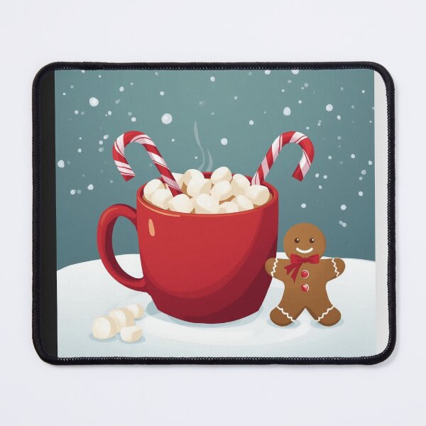 Item preview, hot cocoa mug with marshmallows, candy cane, warm cozy holiday aesthetic designed and sold by tsintsinshop.