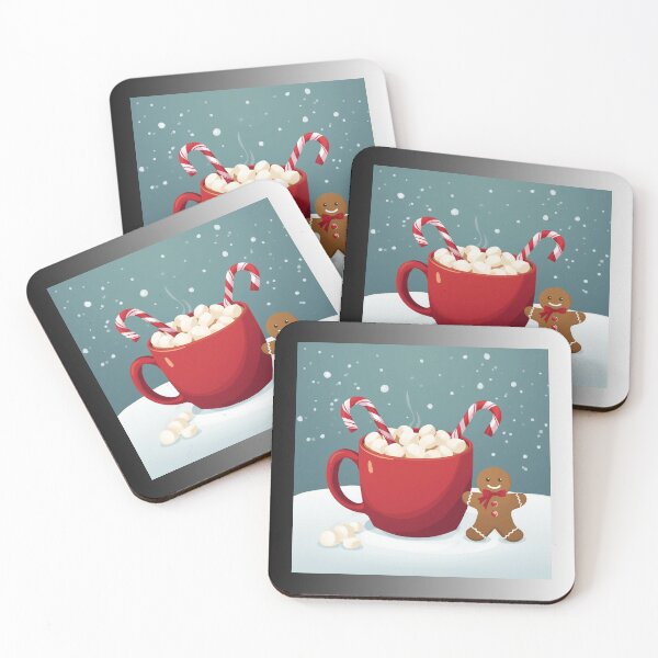 Item preview, hot cocoa mug with marshmallows, candy cane, warm cozy holiday aesthetic designed and sold by tsintsinshop.