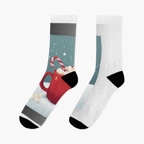 Item preview, hot cocoa mug with marshmallows, candy cane, warm cozy holiday aesthetic designed and sold by tsintsinshop.
