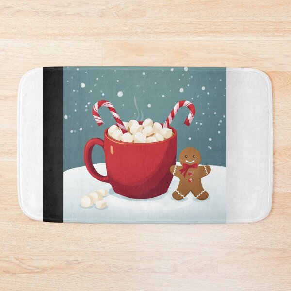 Item preview, hot cocoa mug with marshmallows, candy cane, warm cozy holiday aesthetic designed and sold by tsintsinshop.