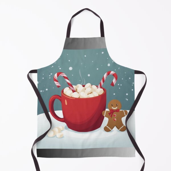 Item preview, hot cocoa mug with marshmallows, candy cane, warm cozy holiday aesthetic designed and sold by tsintsinshop.