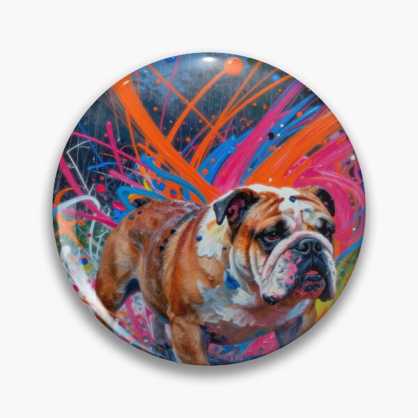 Item preview, British Bulldog Portrait - Colorful Modern Vibrant Modern Art  designed and sold by graphicsangels.