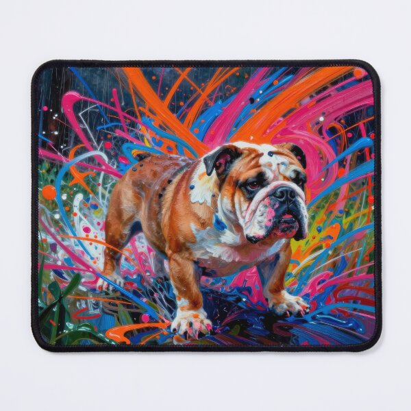 Item preview, British Bulldog Portrait - Colorful Modern Vibrant Modern Art designed and sold by graphicsangels.