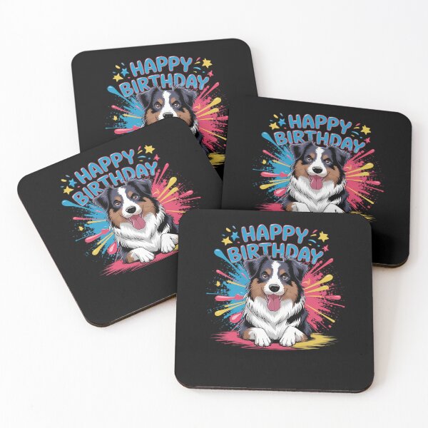 Item preview, Australian Shepherd Aussie Dog Happy Birthday Party designed and sold by DentistLegal.
