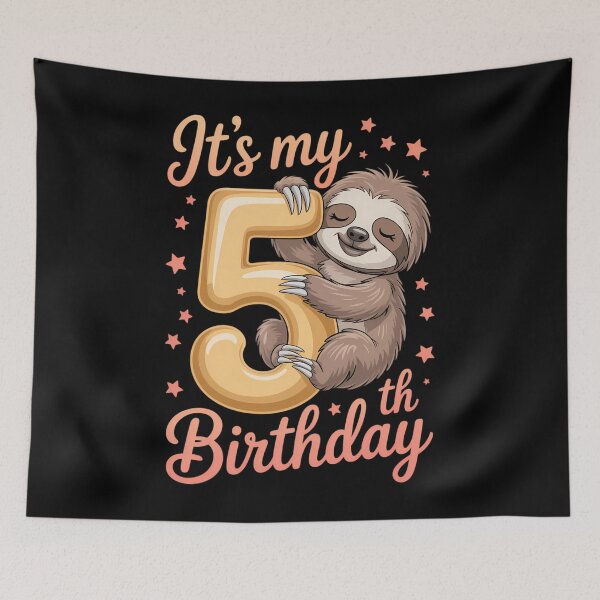 Item preview, It's My 5th Birthday Sloth Theme Party Celebration designed and sold by DentistLegal.