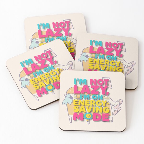 Item preview, I’m Not Lazy, I’m On Energy-Saving Mode” — bold playful typography, bright colors, meme-style layout designed and sold by tsintsinshop.
