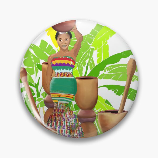 Item preview, African woman with pot on her head designed and sold by DARKOENT.