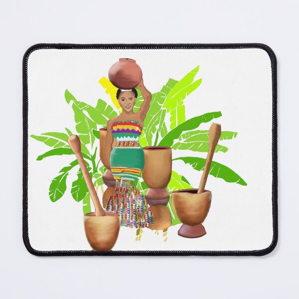 Item preview, African woman with pot on her head designed and sold by DARKOENT.