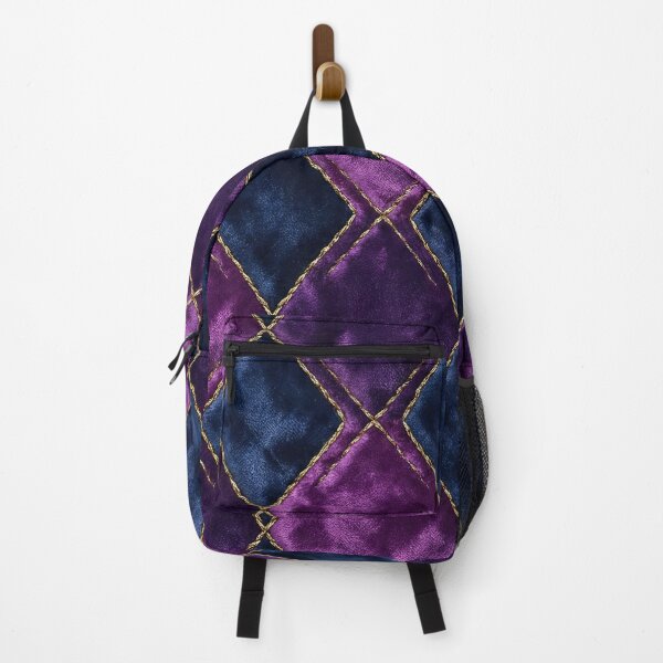 Item preview, Luxurious Quilted Velvet Harlequin Pattern - Deep Purple & Blue with Gold Stitching designed and sold by SavinMercantile.