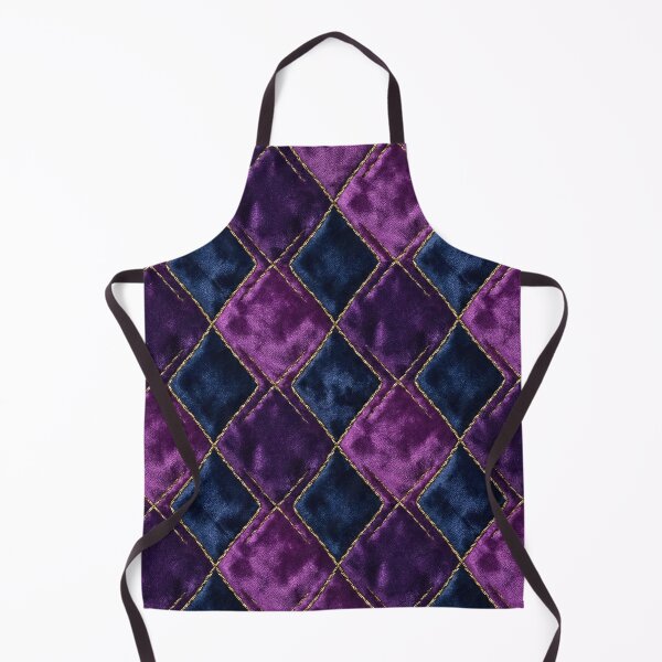 Item preview, Luxurious Quilted Velvet Harlequin Pattern - Deep Purple & Blue with Gold Stitching designed and sold by SavinMercantile.