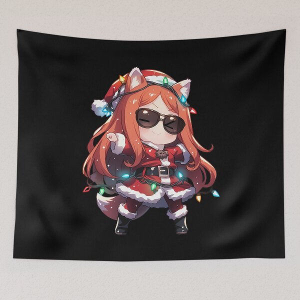 Item preview, Holo Spice And Wolf Anime Christmas Chibi Santa Cute Funny Lights Girl designed and sold by CarlosBender.