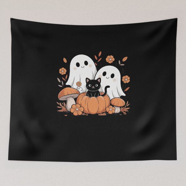 Item preview, Spooky Vibes Floral Ghost Halloween Pumpkin Black Cat Spooky designed and sold by Slwankol.