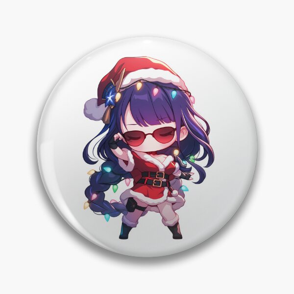 Item preview, Radiant Raiden Shogun Christmas Genshin Impact Anime Girl Santa Lights Chibi designed and sold by CarlosBender.