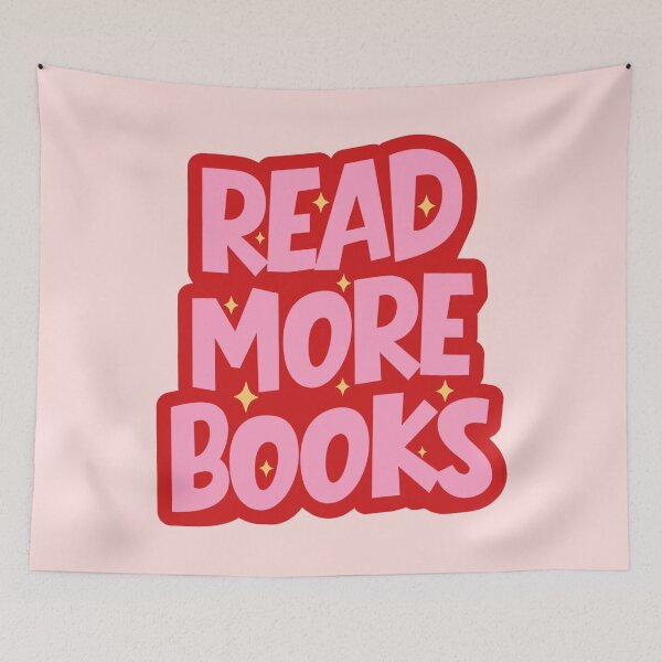 Item preview, Read more books - pink bookish aesthetic designed and sold by Neadoodles.