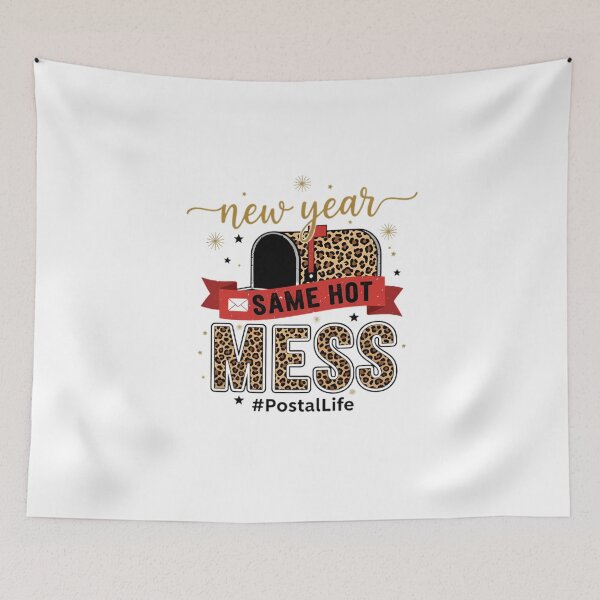 Item preview, New Year Same Hot Mess Postal Life Leopard Print designed and sold by Oppostis345.