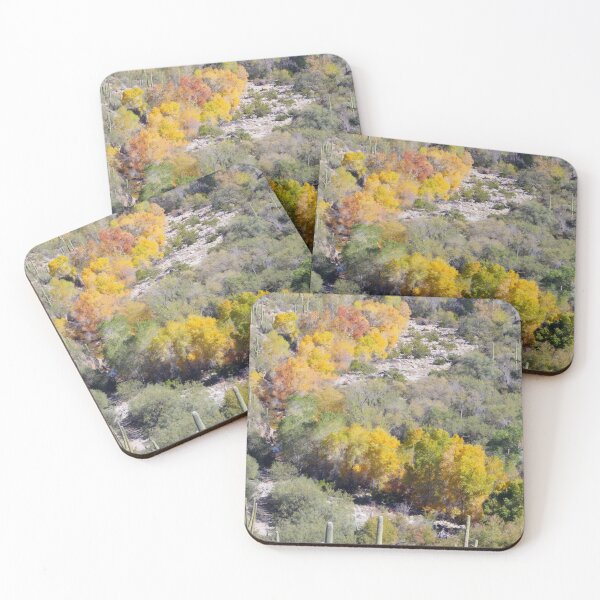 Item preview, Árboles amarillos de otoño Cactus saguaro designed and sold by simonjayphotos.