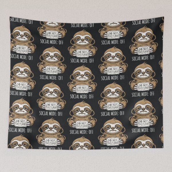 Item preview, Social Mode Off – Introvert Sloth Do Not Disturb Funny Sarcastic Design designed and sold by Taans-Creation.