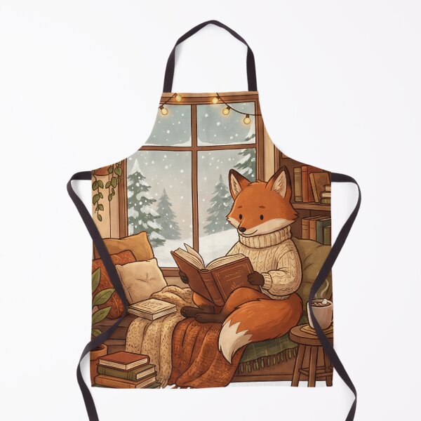 Item preview, Cozy Winter Fox Reading Book Nook JOMO Aesthetic designed and sold by StickyGuys.