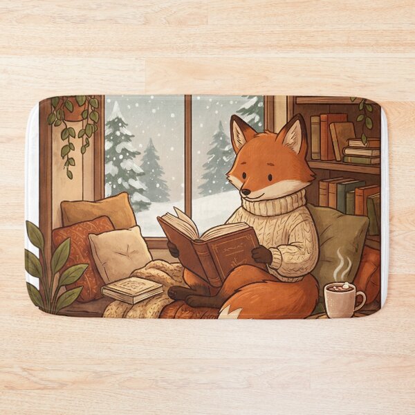 Item preview, Cozy Winter Fox Reading Book Nook JOMO Aesthetic designed and sold by StickyGuys.