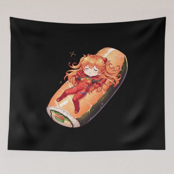 Item preview, Asuka Langley Soryu Neon Genesis Evangelion Chibi Sushi Anime Cutie designed and sold by CarlosBender.