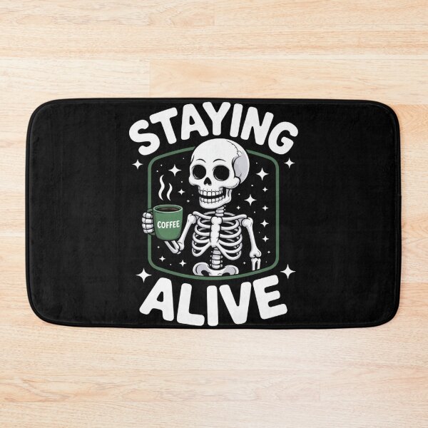 Item preview, Staying Alive Coffee Skeleton for Tired Coffee Lovers designed and sold by genkihikki.
