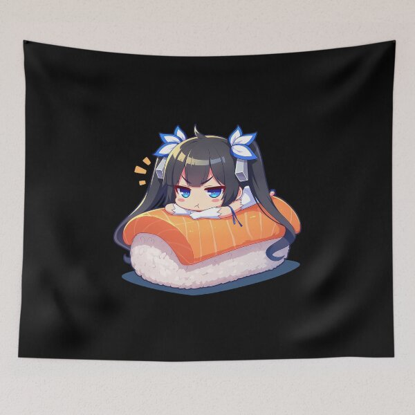 Item preview, Danmachi Girl Hestia Danmachi Chibi Sushi Anime Cute Blue Ribbon Charm designed and sold by CarlosBender.