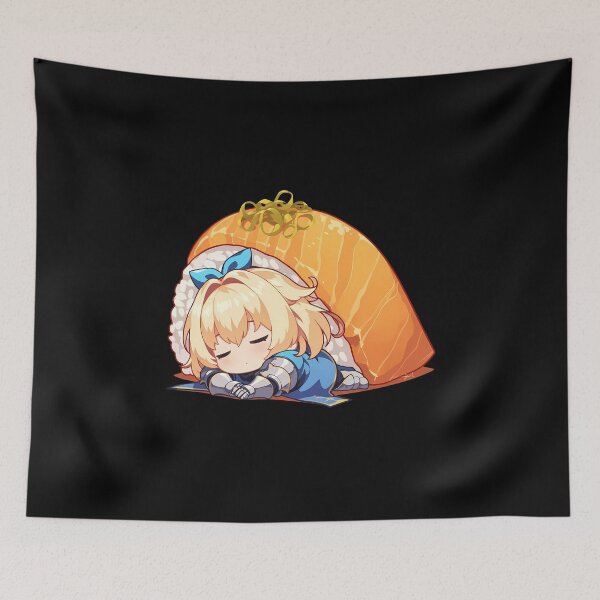 Item preview, Danmachi Ais Wallenstein Danmachi Chibi Sushi Anime Sleepy Golden Warrior designed and sold by CarlosBender.