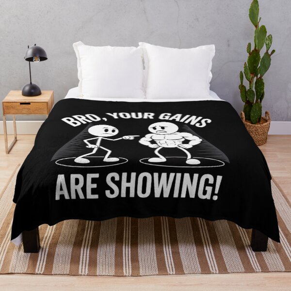 Item preview, Stickman BRO Your Gains are Showing Funny Fitness designed and sold by genkihikki.