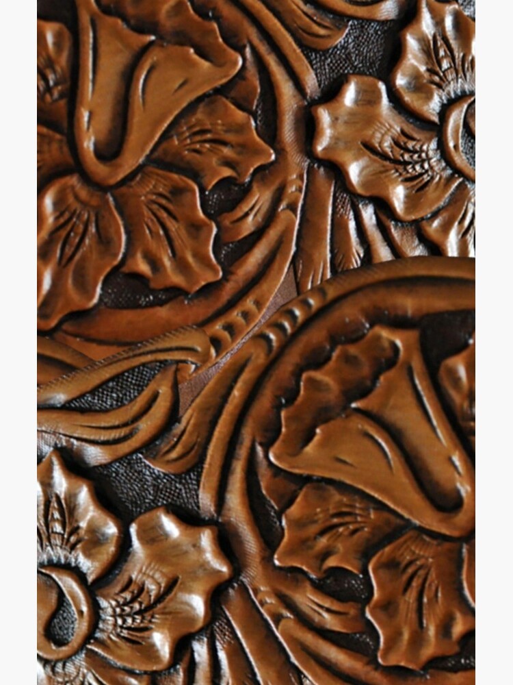 203, Faux Tooled Leather, Floral Etched Brown by Yapsalot