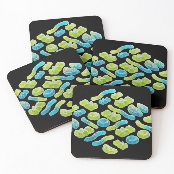 Item preview, Blue and Lime Green Gummy Candy Assortment - Sugar-Coated Bears, Worms & Rings designed and sold by SavinMercantile.