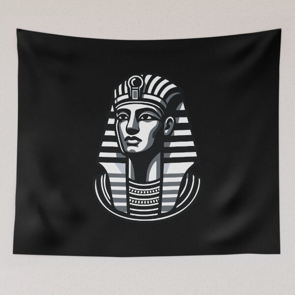 Item preview, Ancient Egyptian Pharaoh Black and White Art designed and sold by TshirtMyMom.