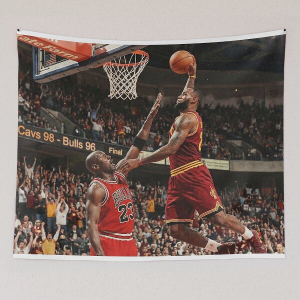 Item preview, We done with the 90s - Lebron dunk on Jordan designed and sold by GreenLobster33.
