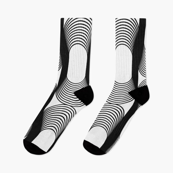 Item preview, Op Art Illusion – Modern Black and White Monochromatic Geometric Pattern designed and sold by DeeLulu.