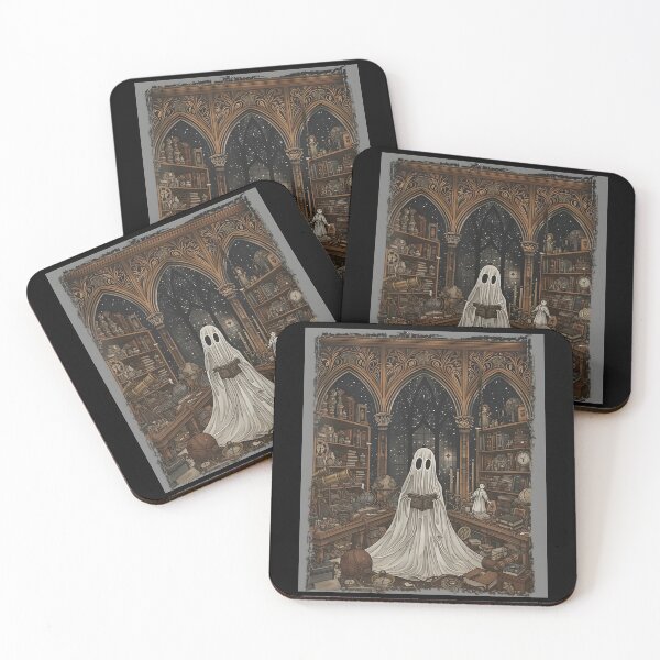 Item preview, black ghost book lover designed and sold by MerchDeviant.