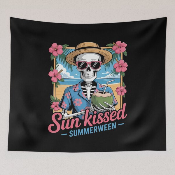 Item preview, Sun Kissed Summerween Skeleton Shores Halloween Party designed and sold by ProudForFunny.