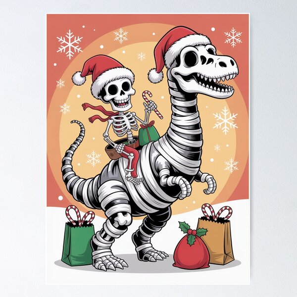 Item preview, Funny Santa Riding Dinosaur Christmas Xmas Gift Idea Santa's Merry Christmas squad  designed and sold by kaka8888.