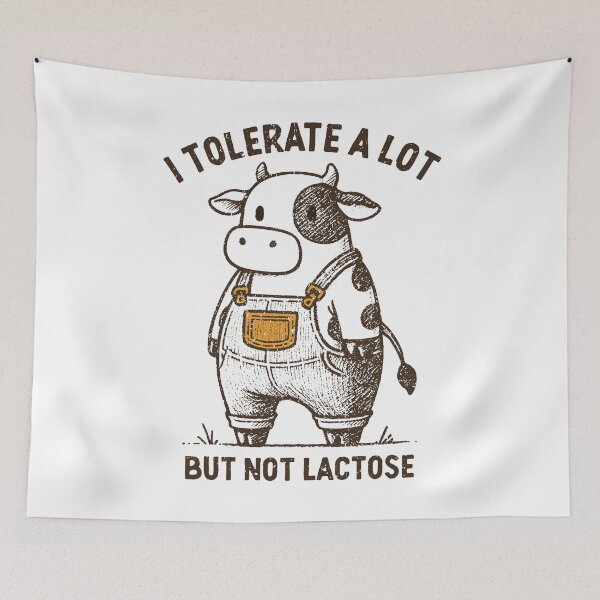 Item preview, I Tolerate A Lot But Not Lactose Funny Cute Cow Meme  designed and sold by PearliDietrich.