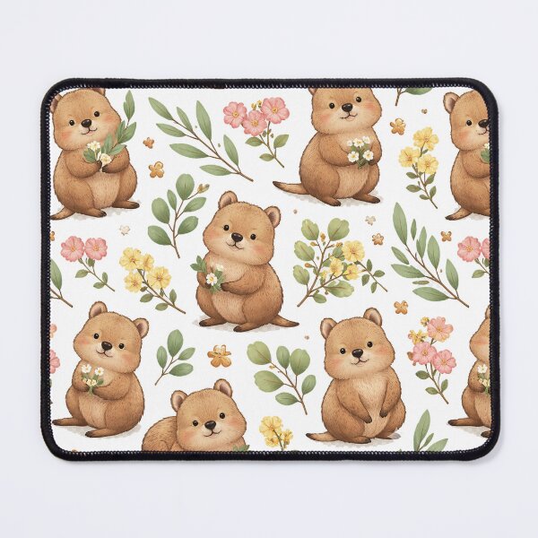 Item preview, The Happiest Animal: Cute Quokka & Flowers designed and sold by Pekapeka of NZ.