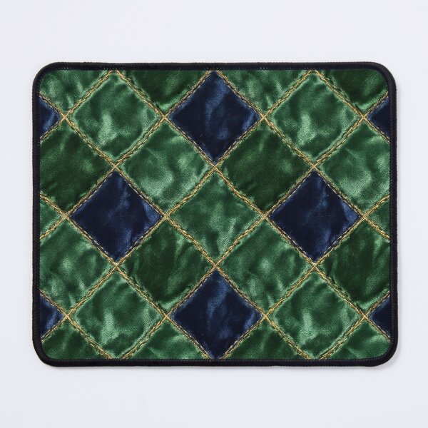 Item preview, Forest Green & Midnight Blue Quilted Velvet Harlequin Pattern designed and sold by SavinMercantile.