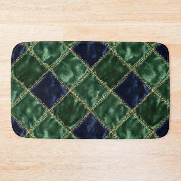 Item preview, Forest Green & Midnight Blue Quilted Velvet Harlequin Pattern designed and sold by SavinMercantile.