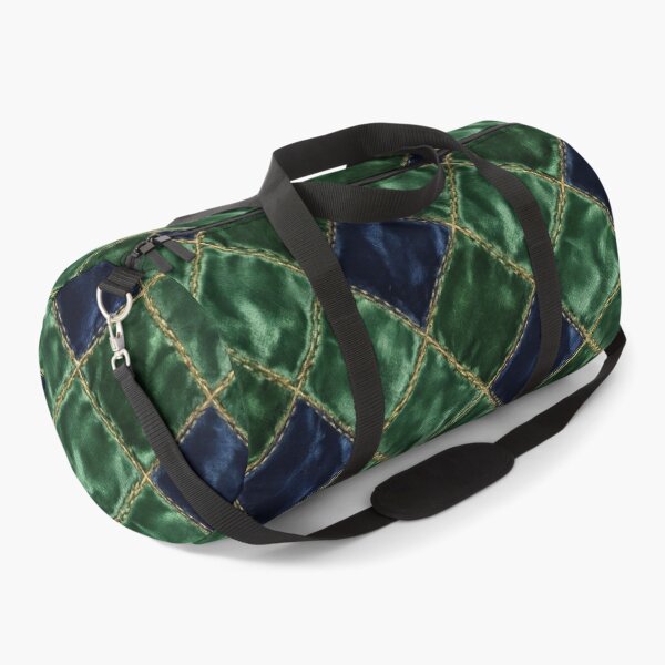Item preview, Forest Green & Midnight Blue Quilted Velvet Harlequin Pattern designed and sold by SavinMercantile.