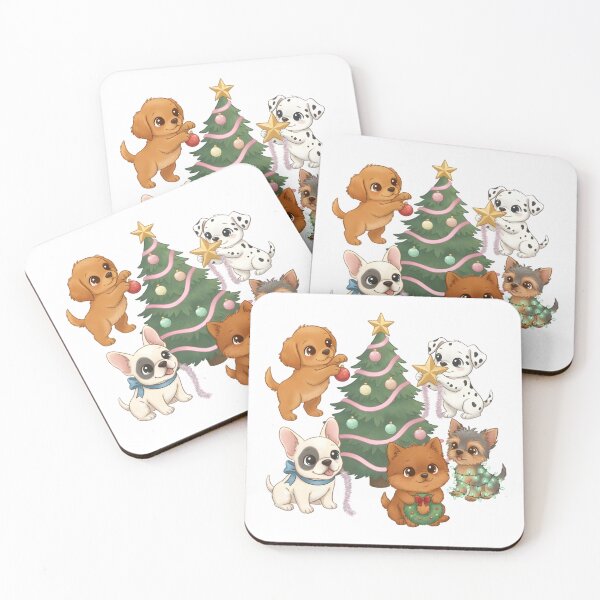 Item preview, Puppies Decorating the Christmas Tree designed and sold by HumTumMe.