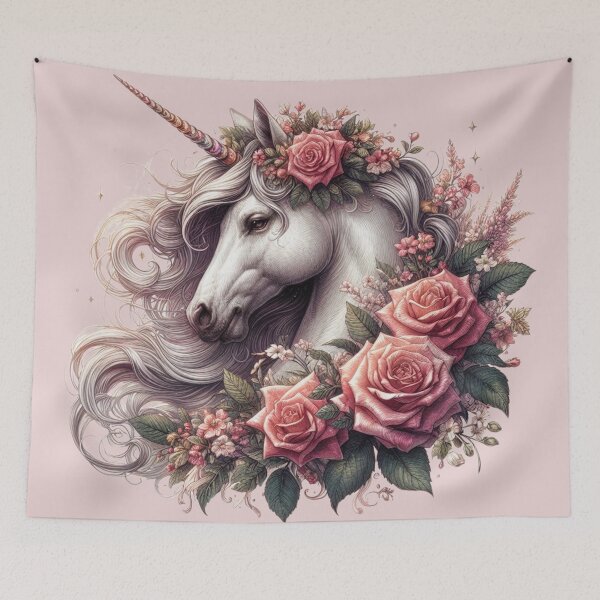 Item preview, Magical Unicorn with Roses | Fantasy Art | Unicorn Design designed and sold by Nicole-Cherie.
