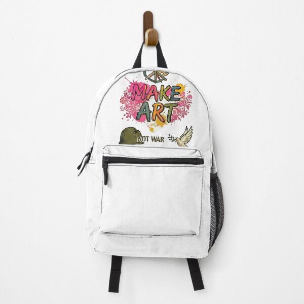 Item preview, Make Art Not War – Peace Dove, Helmet & Artist Tools - White edition designed and sold by Miss Cutie Designs.