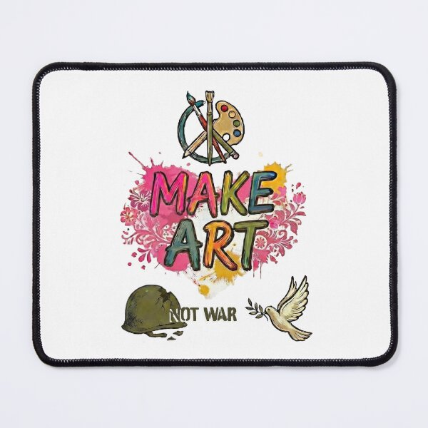 Item preview, Make Art Not War – Peace Dove, Helmet & Artist Tools - White edition designed and sold by Miss Cutie Designs.