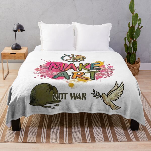 Item preview, Make Art Not War – Peace Dove, Helmet & Artist Tools - White edition designed and sold by Miss Cutie Designs.