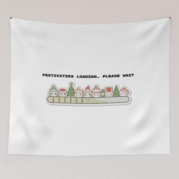 Item preview, Festivities Loading… Please Wait 1 – Cozy Introvert Holiday Humor, Kawaii Christmas designed and sold by PIXelayDesigns.